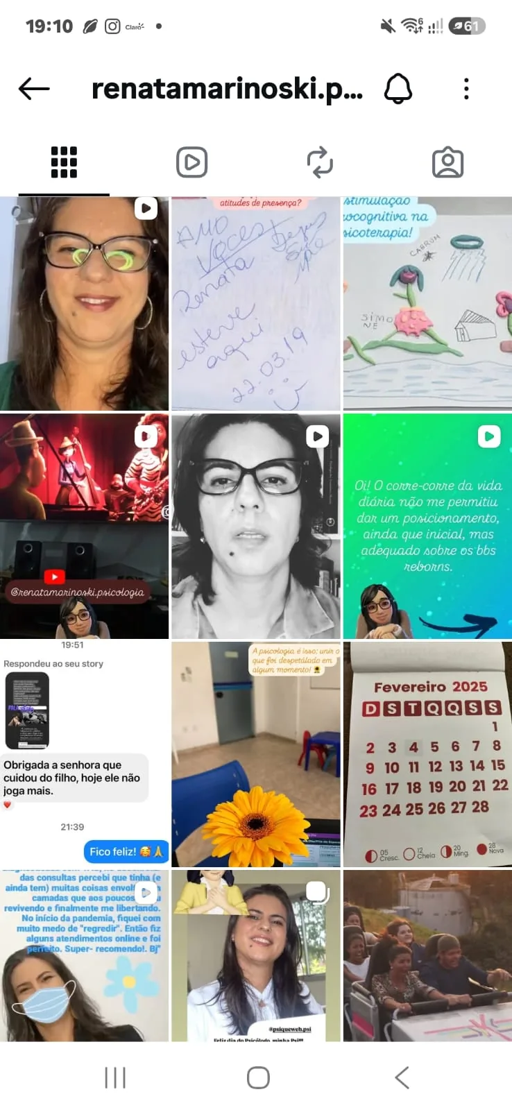 Feed do Instagram da Renata Marinoski antes do novo posicionamento